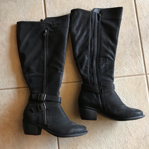 NIB Knee High Boots Wide Width Faux Suede - Picture 2 of 11